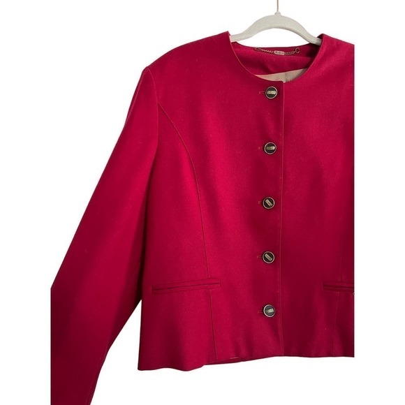 Vintage Women’s Wool Geiger Austria Blazer Size 40 Red - Picture 2 of 8